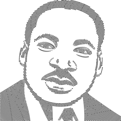 Martin Luther King Portrait Generated With The Help Of AL Dots clipart