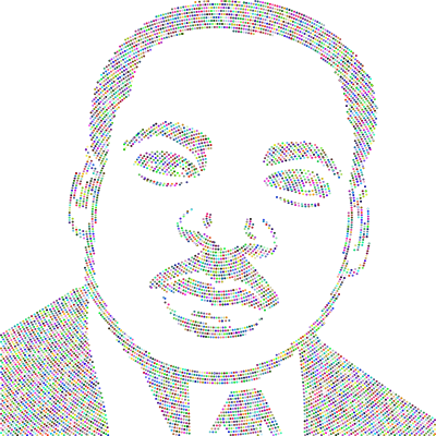 Martin Luther King Portrait Generated With The Help Of AL Dots Colorful clipart