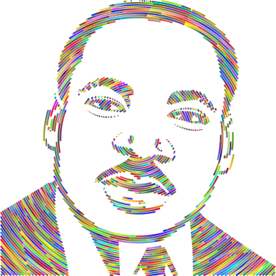 Martin Luther King Portrait Generated With The Help Of AL Spectrum clipart