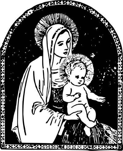 Mary and Jesus clipart