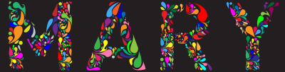 Mary Typography With Black Background clipart