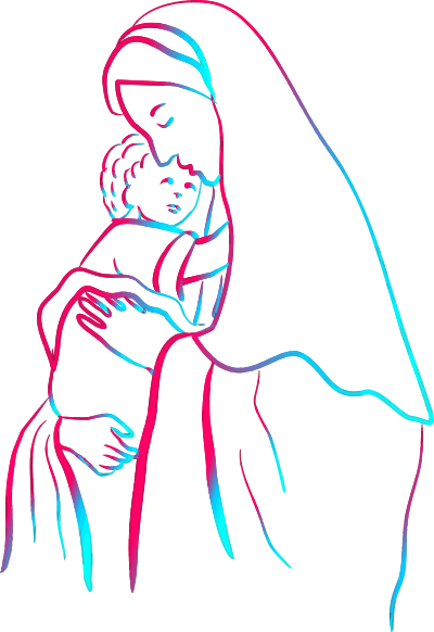 Mary with Jesus clipart
