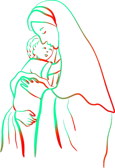 Mary with Jesus (colour 2) clipart
