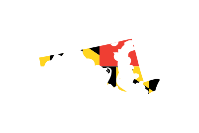 Maryland State Outline with Flag Background clipart