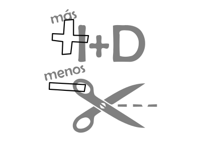 MÃ¡s I+D menos Recortes - Dibujo Gris clipart