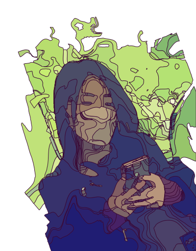 Masked Lady in a Green Haze clipart