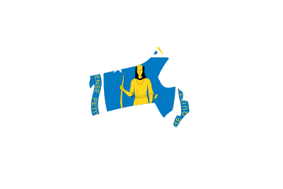 Massachusetts State Outline with Flag Background clipart