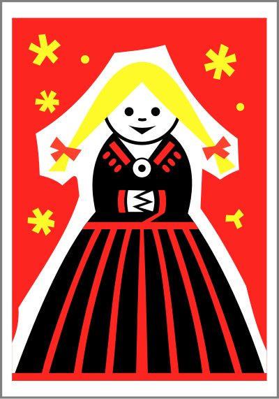 Matchbox label (girl) by Rones clipart