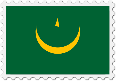 Mauritania flag stamp clipart