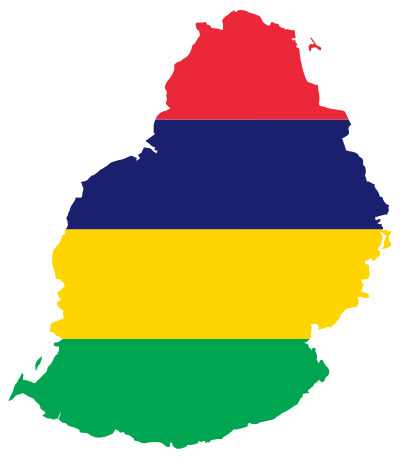 Mauritius Flag Map clipart