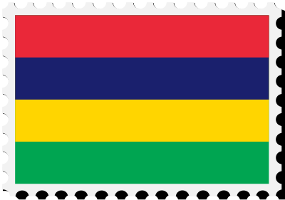 Mauritius flag stamp clipart