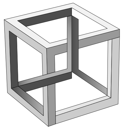 MC Escher's Impossible Cube clipart