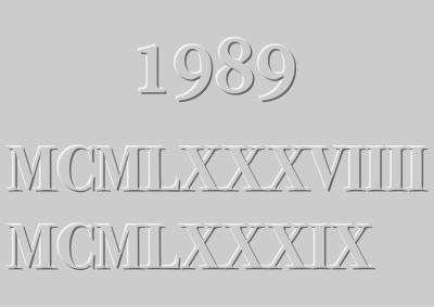 MCMLXXXVIIII clipart