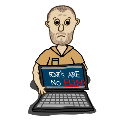 Me - sad with web fonts integrations clipart