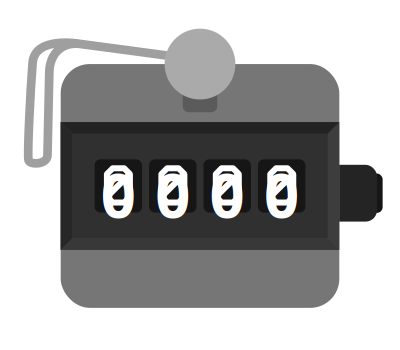 Mechanical Clicker Counter Reset to Zero 0000 clipart