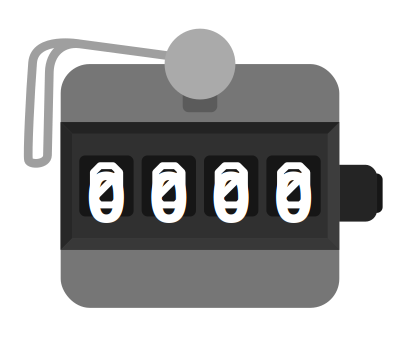 Mechanical Clicker Counter with Bigger Digits Reset to Zero 0000 clipart