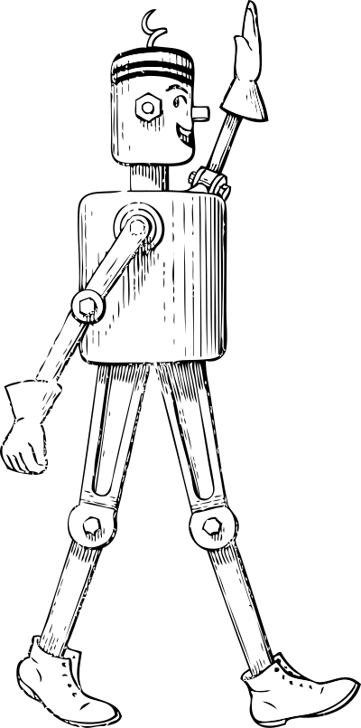 Mechanical man side view clipart