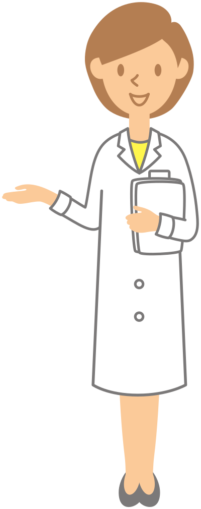 Medical doctor - woman, pointing left clipart