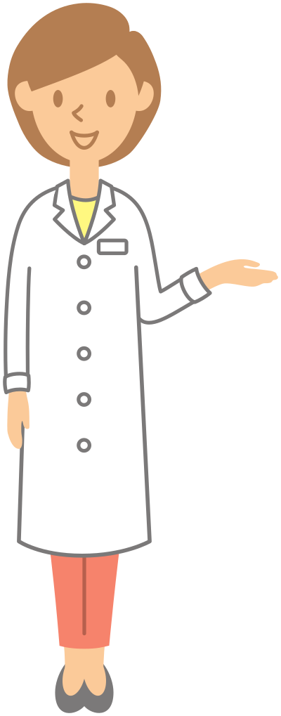 Medical doctor - woman, pointing right clipart