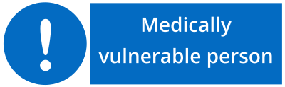 Medically Vulnerable patient information sign clipart