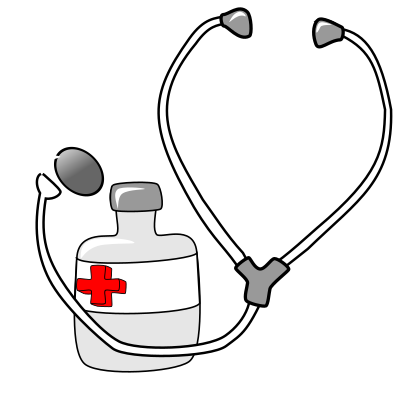 Medicine and a Stethoscope clipart