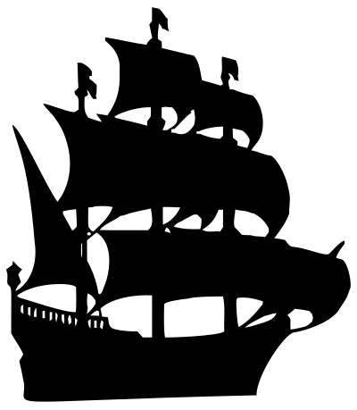 Medieval Galleon Silhouette clipart