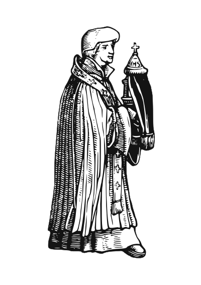 Medieval priest with sacrament clipart