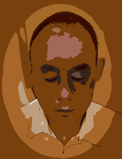 Meditating Man in Brown clipart