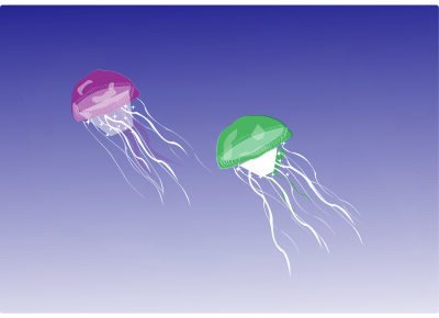 medusas (Two Jellyfishes) clipart