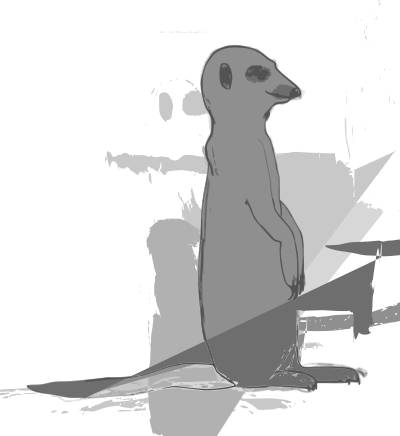 Meerkat Scetch w/ Hard lines clipart