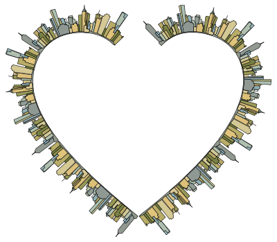 Melbourne Skyline Heart clipart