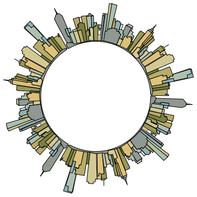 Melbourne Skyline Radial 2 clipart