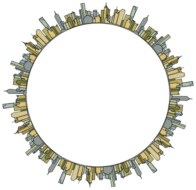 Melbourne Skyline Radial clipart