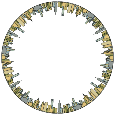 Melbourne Skyline Radial 3 clipart