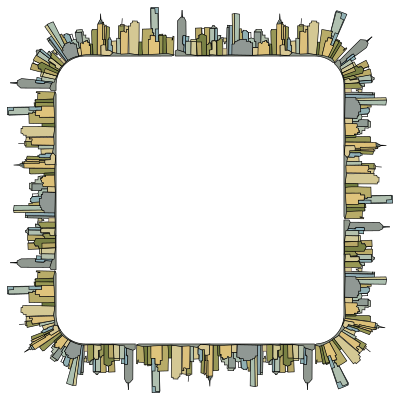 Melbourne Skyline Square 2 clipart