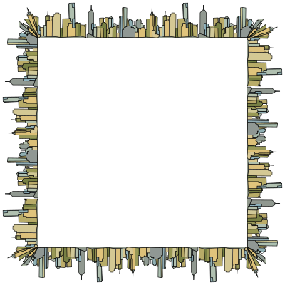 Melbourne Skyline Square clipart