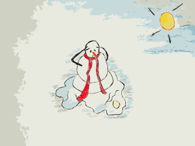 Melting Snowman: Daily Sketch 25 clipart