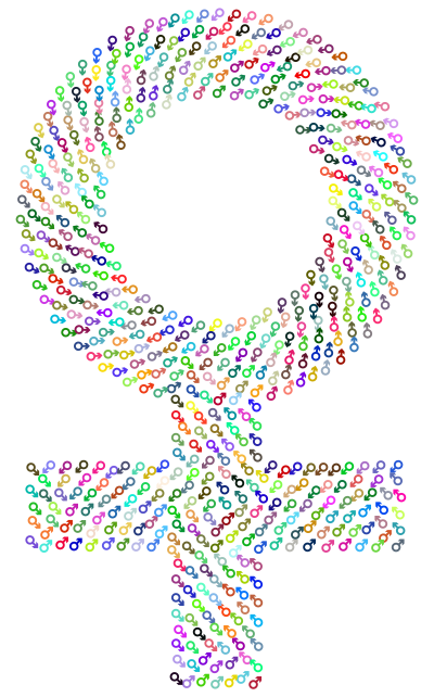 Men In Women Symbol Prismatic clipart