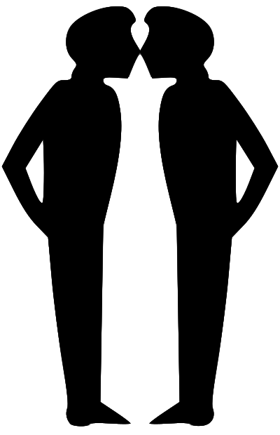 Men kissing clipart