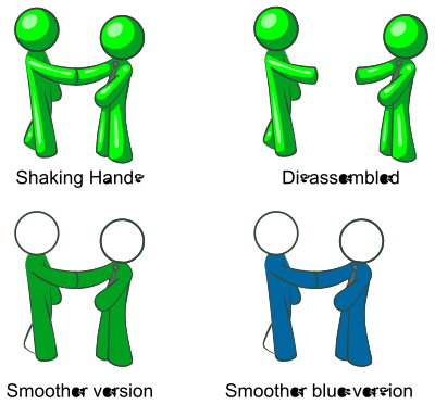 Men Shacking Hand (4 differents versions) clipart