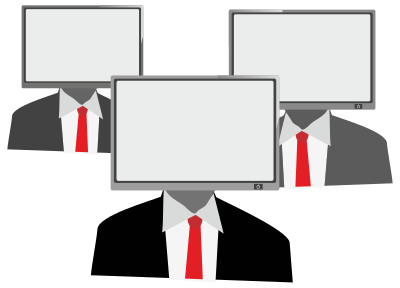 Men With Television Heads clipart
