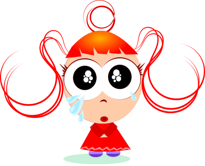 Menina que chora clipart