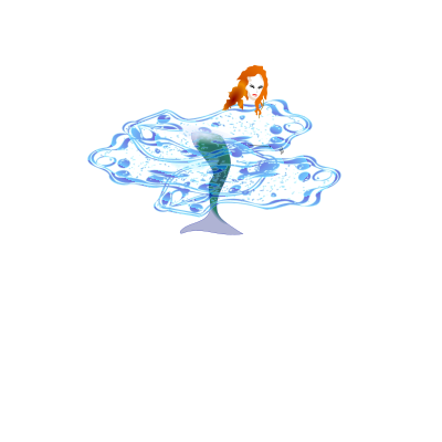 Mermaid in clear water clipart