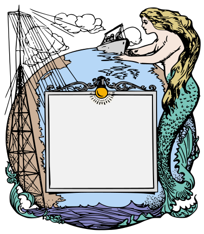 Mermaid Lightbulb Frame - Colour clipart