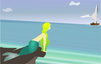 Mermaid waiting clipart