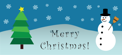 Merry Christmas Snowman Scene clipart