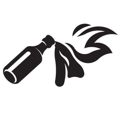 Molotov cocktail silhouette clipart