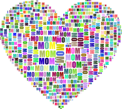 Mom Heart Colorful clipart