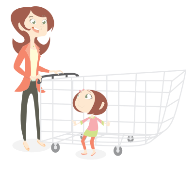 Mom Shopping With Daughter clipart