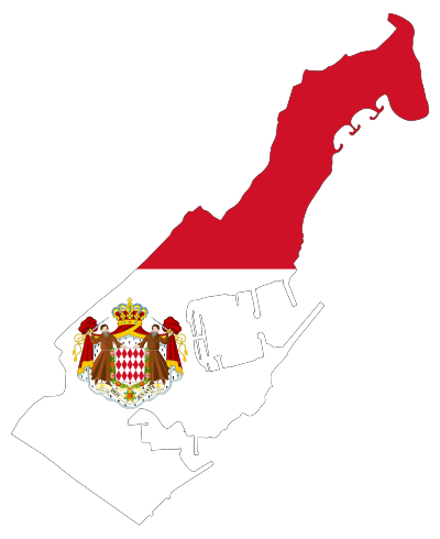 Monaco Map Flag With Coat Of Arms clipart